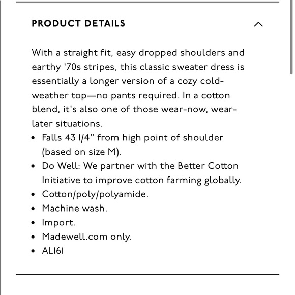 NEW • Madewell • Drop Shoulder Sweater Dress Lg - Picture 4 of 6